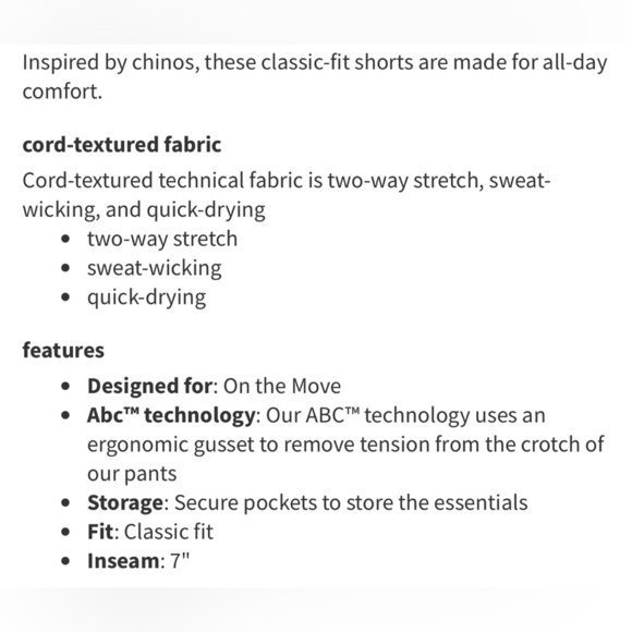 Lululemon Men’s Commission Classic Fit Short 7" *Cord- Lunar Rock/ Size 31 - Picture 7 of 8